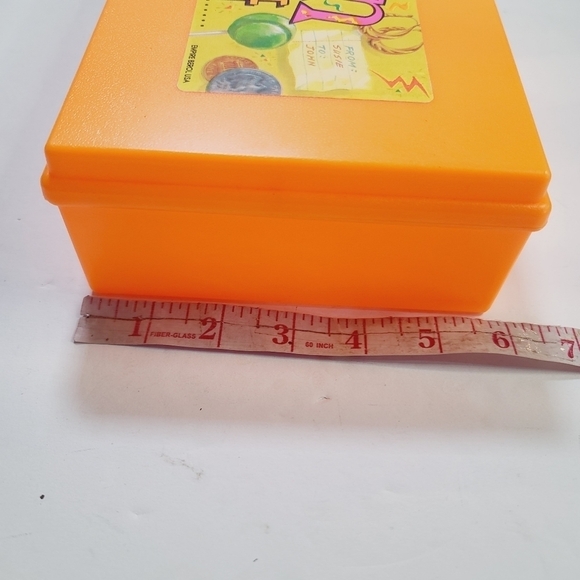 Vintage 90s School Supplies Neon Orange Pencil Case Fun Stuff Empire Berol USA - Picture 7 of 8